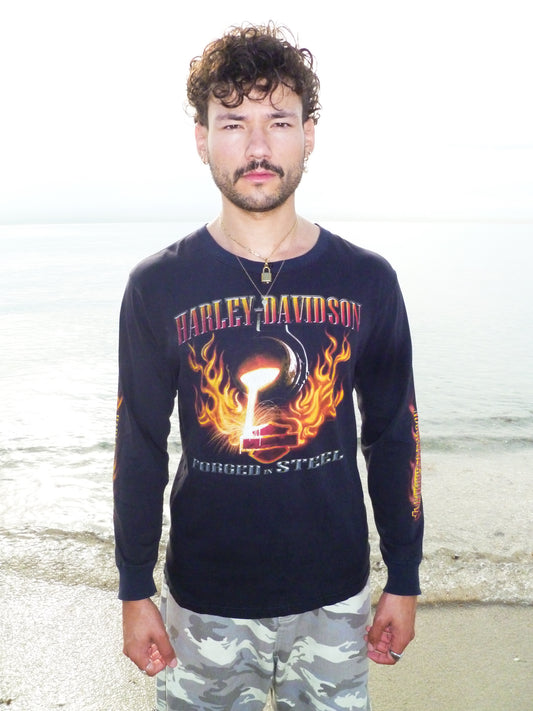 Vintage Harley Davidson Forged In Steel Long Sleeve